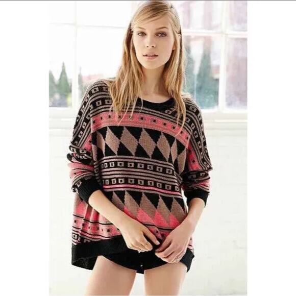 BDG | x Urban Outfitters Intarsia Patterned Pullover Sweater Size Small - Picture 1 of 7